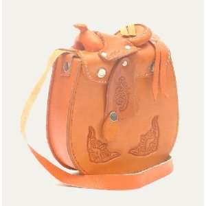 Small Rust Leather Saddle Bag 