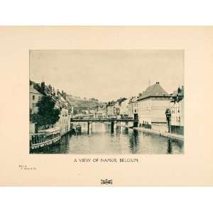  1907 Print Namur Belgium Sambre Meuse River Bridge 