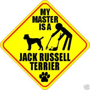 MY MASTER IS A JACK RUSSELL TERRIER 4 DOG POOP STICKER  