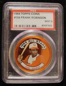 Up for auction here is a 1964 Topps Coin #154 Frank Robinson which has 