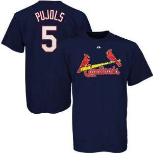  Majestic St Louis Cardinals #5 Albert Pujols Navy Blue 