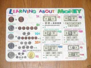 Learning Placemats   About Money *NEW* M. Ruskin Co.  
