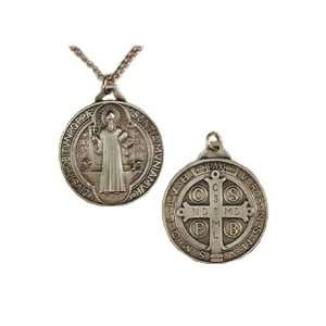  Large Pewter St. Benedict Medal Jewelry