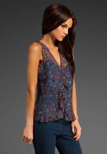 NWT JUICY COUTURE WAVERLY PAISLEY RUFFLE TOP SIZE 4 & 8  