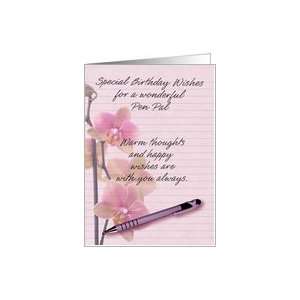  Pen Pal Birthday Card with floral writing paper Card 