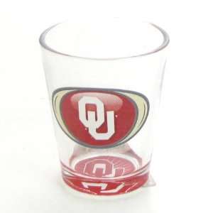  Oklahoma Sooners 2oz Deco Bottm Shot Glass Kitchen 