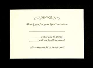50 RSVP Wedding Bridal Baby Shower Response Reply Cards Envelopes 