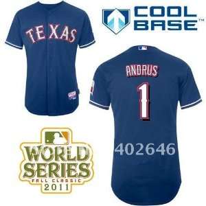  texas rangers #1 elvis andrus blue jerseys w/2011 world 