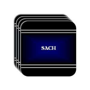 Personal Name Gift   SACH Set of 4 Mini Mousepad Coasters (black 