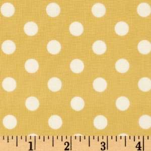  44 Wide Deck The Halls Dots Yellow/White Fabric By The 