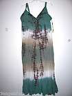 NWT~ VASNA DESIRE Womens Green/White/Brown Spaghetti Strap Dress Size 