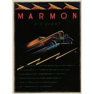  1930 Ad Marmon Motor Car Straight Eight Engine Pastel Art 