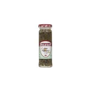 Delicias Green Peppercorns In Brine (Economy Case Pack) 3.5 Oz Jar 