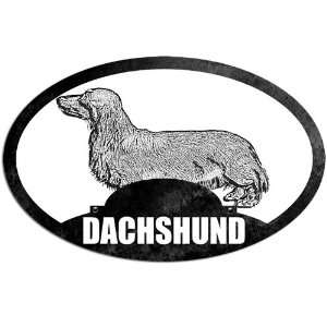    Oval Long Haired Dachshund (Dog Breed) Sticker 