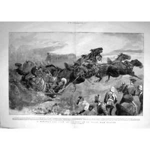  1896 Horses Runaway Gun Team Indian Hill Station
