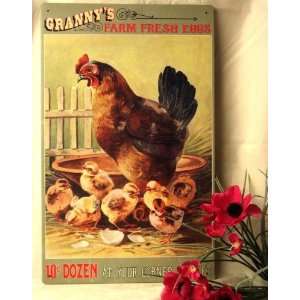  Tin Sign Granny Farm Fresh Eggs