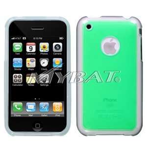   3G 3GS Gummy Cover, Green/Transparent Clear Cell Phones & Accessories
