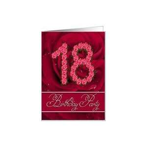  18th birthday party invitation with numbers made from 