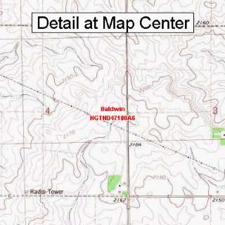   Topographic Quadrangle Map   Baldwin, North Dakota (Folded/Waterproof