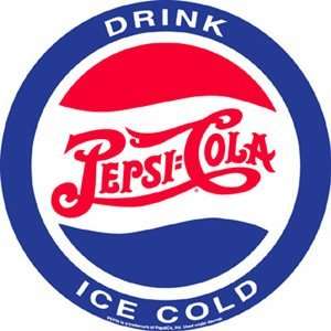    Pepsi Cola Drink Ice Cold 12 Round Metal Sign