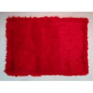  Roule Flokati Rugs Collection Red 39X58 Inch Area Rugs 
