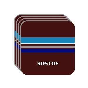 Personal Name Gift   ROSTOV Set of 4 Mini Mousepad Coasters (blue 