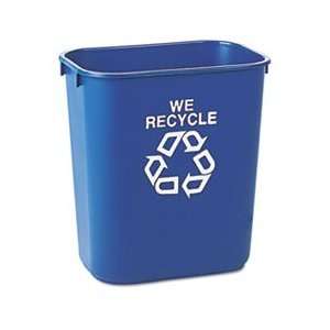  Small Deskside Recycling Container, Rectangular, Plastic 