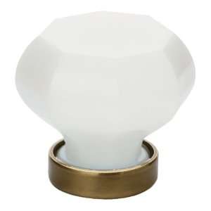   Old Town Old Town 1 Milk Crystal Cabinet Knob with Solid Brass Rosett