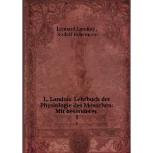   Menschen Mit besonderer . 1 Rudolf Rosemann Leonard Landois  Books