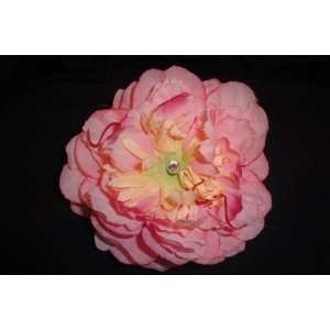  Tanday Pink Peony Rose Flower Hair Clip With Swarovski 