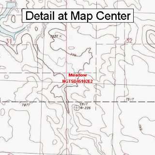   Topographic Quadrangle Map   Meadow, South Dakota (Folded/Waterproof