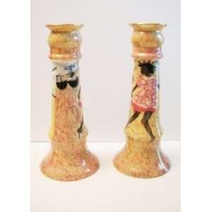  Heritage by Jay Rope Jumping Candle Holders   Set of 2 