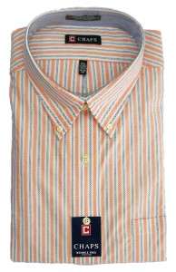 New Mens Chaps Long Sleeve Regular Fit Oxford Wrinkle Free Dress Shirt 