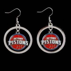 Detroit Pistons Floating Logo Hoop Earrings