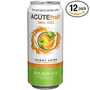 ACUTEfruit Energy Drink, 100% Juice, Tangerine Apple, 15.5 Ounce Cans 