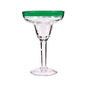 Tropix Green Bubble Rim Margarita Glass 
