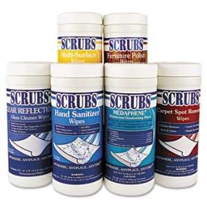  SCRUBS 90006   Office Wet Wipes, Cloth, 6 x 8, 50/Canister 