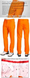 NWT Puma Mens Ricky Fowler Five Pocket Golf Pants Trousers Orange 