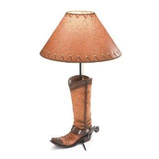 Western Cowboy Boot Table Lamp with Spur Decorative Western Theme Lamp