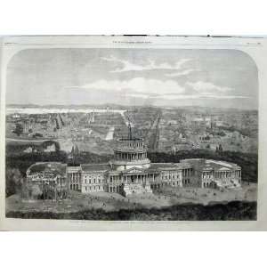  1861 Birdseye View Washington Capitol Building America 