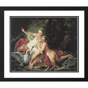Boucher, Francois 34x28 Framed and Double Matted Leda and the Swan 