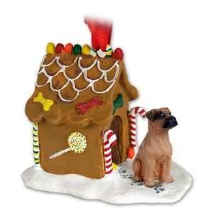  Boxer Gingerbread House Ornament   Uncropped Tawny