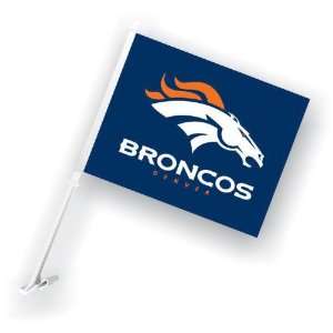    98932   Denver Broncos Car Flag W/Wall Brackett