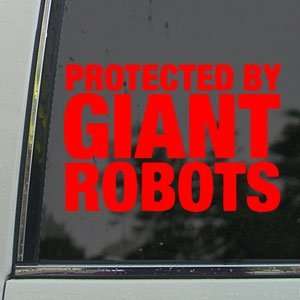  Protected By Giant Robots Red Decal Truck Window Red 
