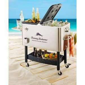  Tommy Bahama Deluxe Stainless Steel Rolling Party Cooler 
