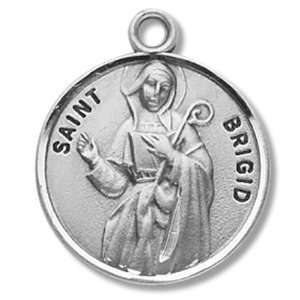    Sterling Silver Round St. Brigid 18 Chain. Gift Boxed Jewelry