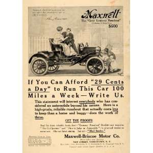  1910 Ad Maxwell Briscoe Great Economy Runabout Antique 