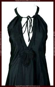 NEW $160 DIDI Black Patchwork Laced Tunic Dress Medium M 6  