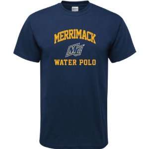  Merrimack Warriors Navy Water Polo Arch T Shirt Sports 