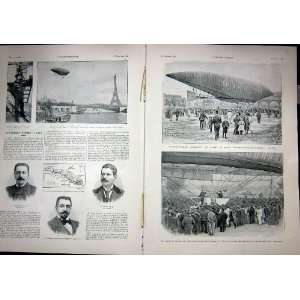 Dirigeable Lebaudy Paris Zeppelin French Print 1903